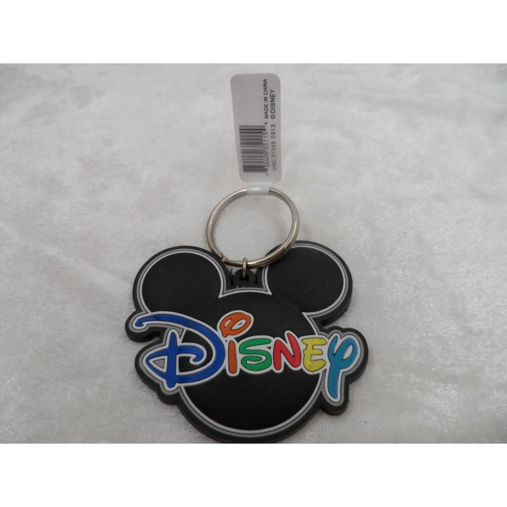 Disney Mickey Mouse Rubber Keychain With Colorful Logo - Picture 2 of 5